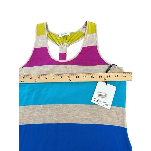 Calvin Klein Women's 8 Multicolor Scoop Neck Racerback Striped Maxi Dress‎ #Y6-1 - Picture 9 of 12